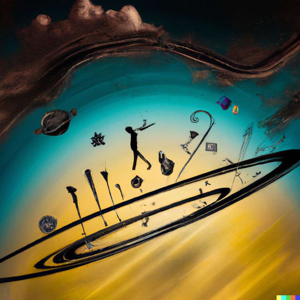 the discovery of gravity, digital art made from colorful gradients, airbrush